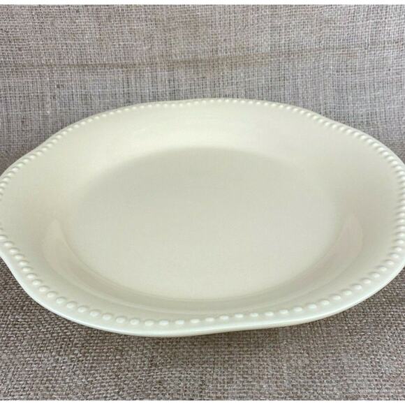 Pottery Barn Emma Beaded Yellow Serving Platter 12.5in - Picture 7 of 8
